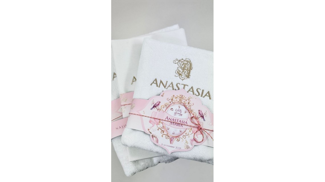 Trusou botez Princess Pink tematică prințesă, elegant și brodat 2